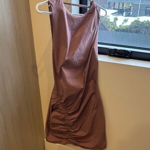 Zara Mauve Ruched Mini Dress